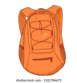 Vector Single Cartoon Small Orange Sport Backpack