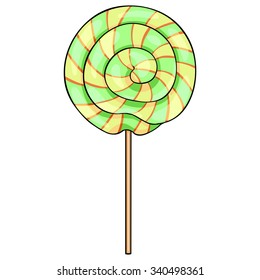 Vector Single Cartoon Swirl Lolipop