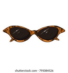 Vector Single Cartoon Women Sunglasses in Turtle Rim