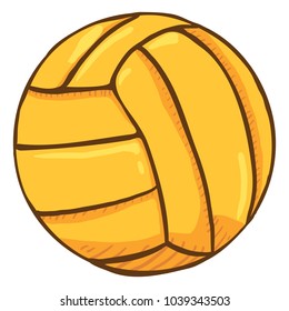 Vector Single Cartoon Yellow Ball for Water Polo