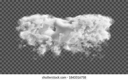 Vector. Single cloud on a transparent background. An atmospheric phenomenon.