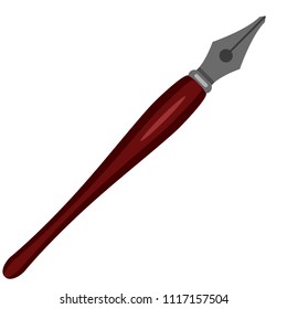 Vector Single Color Flat Icon - Calligraphic Pen