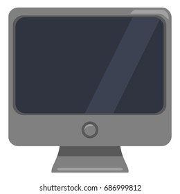 Vector Single Color Flat Icon - Monoblock PC.