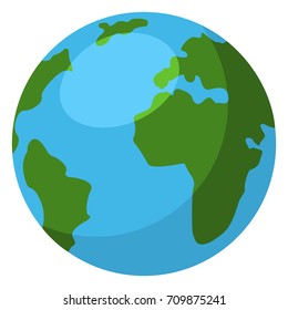 Vector Single Color Flat Icon - Globe. Planet Earth.