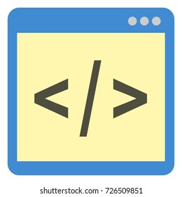 Vector Single Color Flat Icon - Programming Source Code