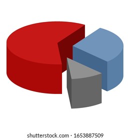 Vector Single Color Flat Pie Chart Icon