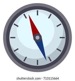Vector Single Color Geographic Compass Icon on White Background