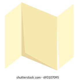 Vector Single Color Icon - Folded Blank Paper Map