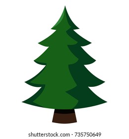 Vector Single Color Icon - Green Pine Tree