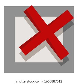 Icono de signo NO de color único vectorial