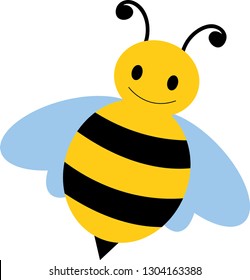 Vector of a single cute little bee