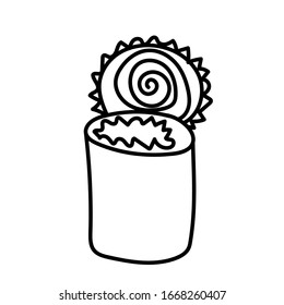 Vector single eco  iron can. Ecological illustration doodle black line on a white isolated background.Design for social media, web,cards,textiles,wrapping paper,packaging,prints,coloring.