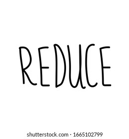 Vector single eco lettering go zero waste.Ecological illustration doodle black line on a white isolated background.Design for social media, web,cards,textiles,wrapping paper,packaging,prints,coloring.