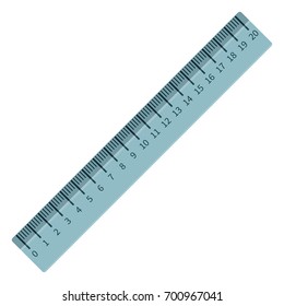 Vector Single Flat Illustration - Blue Ruler. School Tool.