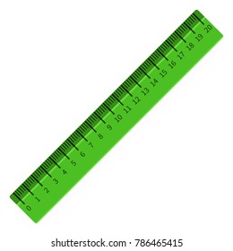 Vector Single Flat Illustration - Light Green Ruler. School Tool.
