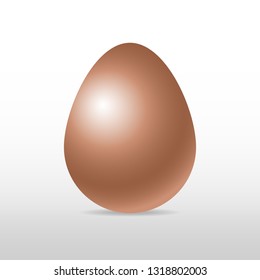 Vector single fresh realistic chiken egg isolated on white background with soft shadow. Perfect Easter holiday template.Three-dimensional illustration. Eps 10.