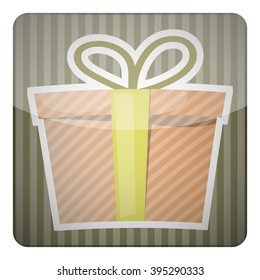 Vector single gift box colorful icon