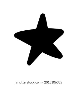 Icono de estrella dibujado a mano única vectorial en estilo doodle sobre fondo blanco. Estrella aislada sobre ilustración de fondo blanco para tarjetas, afiches, pegatinas y diseño profesional. Estrellas del cielo nocturno.