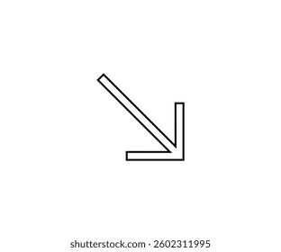 vector single icon arrow down right line out with sharp style