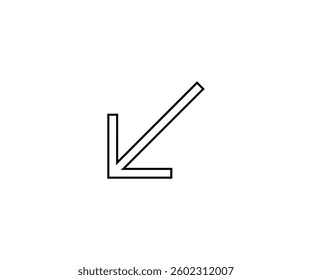 vector single icon arrow down left line out with sharp style