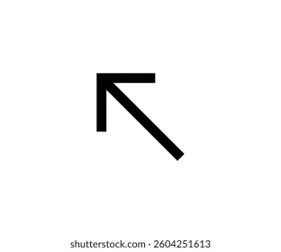 vector single icon arrow up left black fill with sharp style