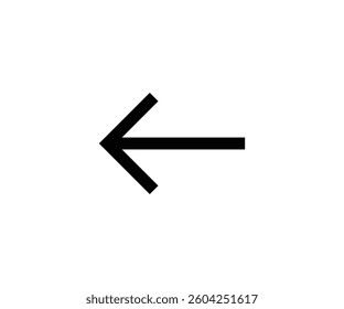 vector single icon arrow left black fill with sharp style
