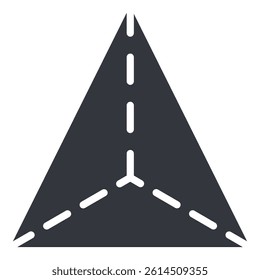 Vector Single Icon - Black Silhouette Tetrahedron. Triangle Sign.
