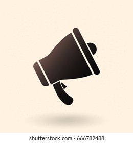 Vector Single Icon - Bullhorn on Beige Background