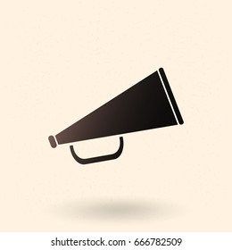 Vector Single Icon - Bullhorn on Beige Background