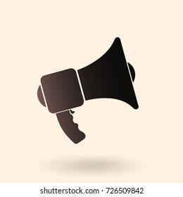 Vector Single Icon - Bullhorn on Beige Background