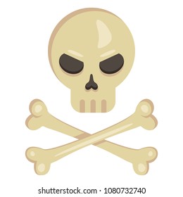 Vector Single Icon Skull Crossed Bones Stock Vector (Royalty Free ...