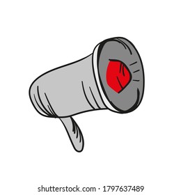 Vector Single Illustration - Loudspeaker on Isolated White Background. Megaphone Icon.