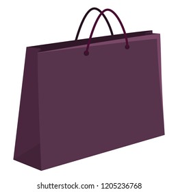 Vector Single Illustration - Purple Shopping Bag on White Background