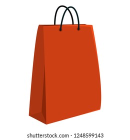 Vector Single Illustration - Red Shopping Bag on White Background