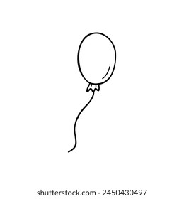 Vector single isolated balloon clipart in doodle style. Stock image on a white background. 
Perfect for holiday designs, cards, logo, decorations, invitations.