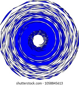 vector with a single large spiral of blue color and blank center in square format