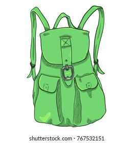 Vector Single Light Green Female Casual Backpack