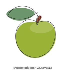 Icono de manzana vectorial de una línea. Imprimir para impresión textil. Ilustración del vector
