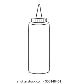 Vector Single Line Art Fast Food Plastic Bottle