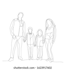 Single Line Drawing Family Stock Vector (Royalty Free) 1767352742