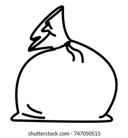 Vector Single Line Icon - Christmas Gift Bag