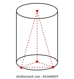 Vector Single Line Illustration - Cylinder on White Background