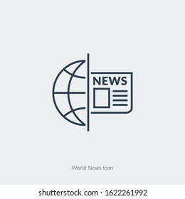 Vector Single Linear Icon of World News