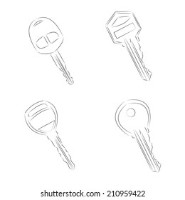 Vector Single Lineart Modern Key