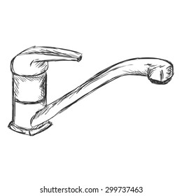Vector Single Modern Sketch Faucet