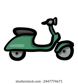 Vector Single Moped Doodle Icon