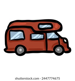 Vector Single Motor Home Doodle Icon