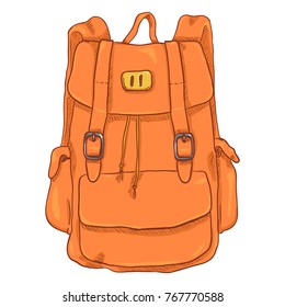 Vector Single Orange Cartoon Casual Style Backpack