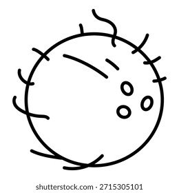 Icono de coco de contorno único de Vector