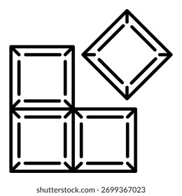 Icono de contorno único de Vector - Barra de chocolate